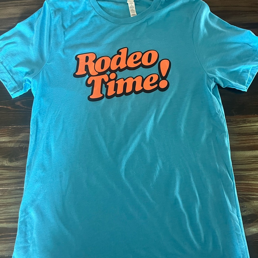 Blue 'Rodeo Time!' Graphic T-Shirt